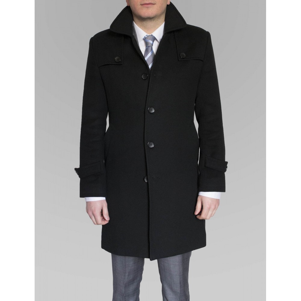 Black cashmere coat