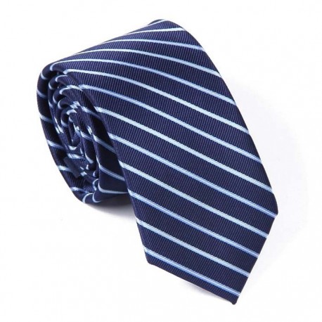 Thin Striped Blue Tie