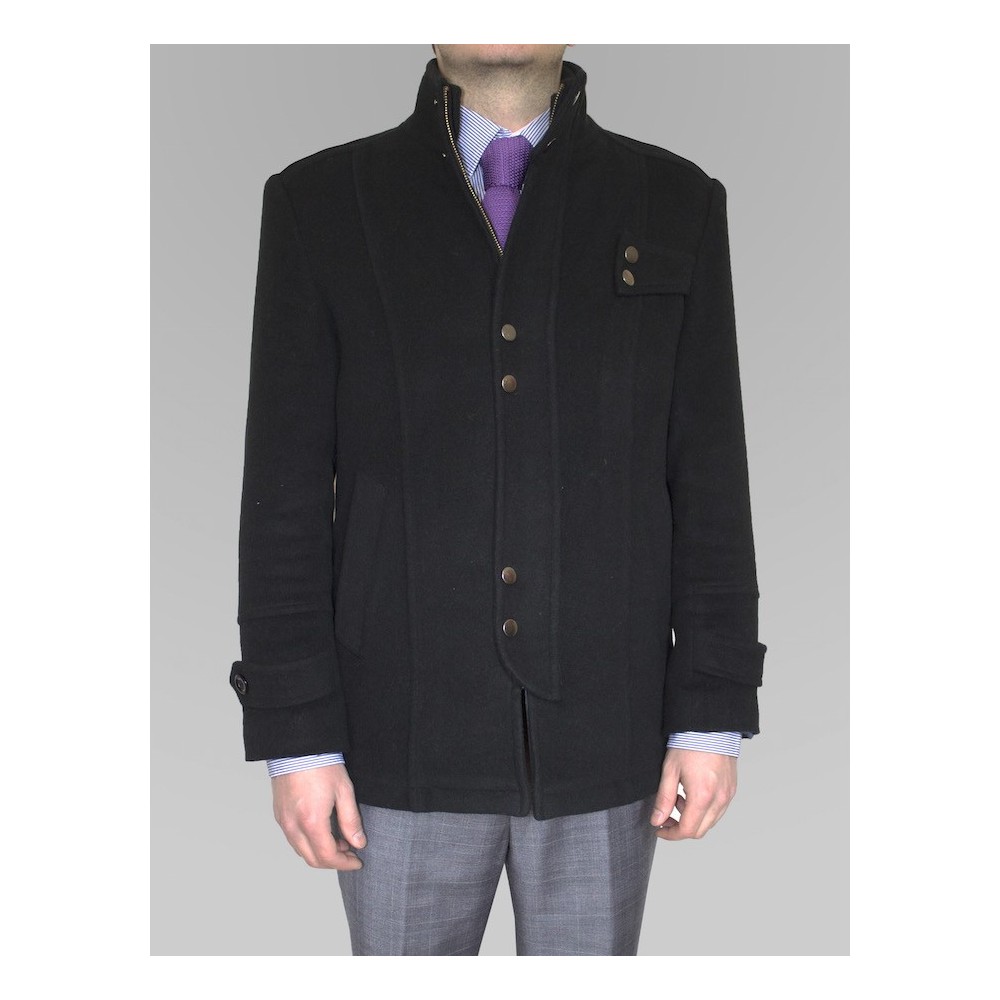 Black cashmere coat