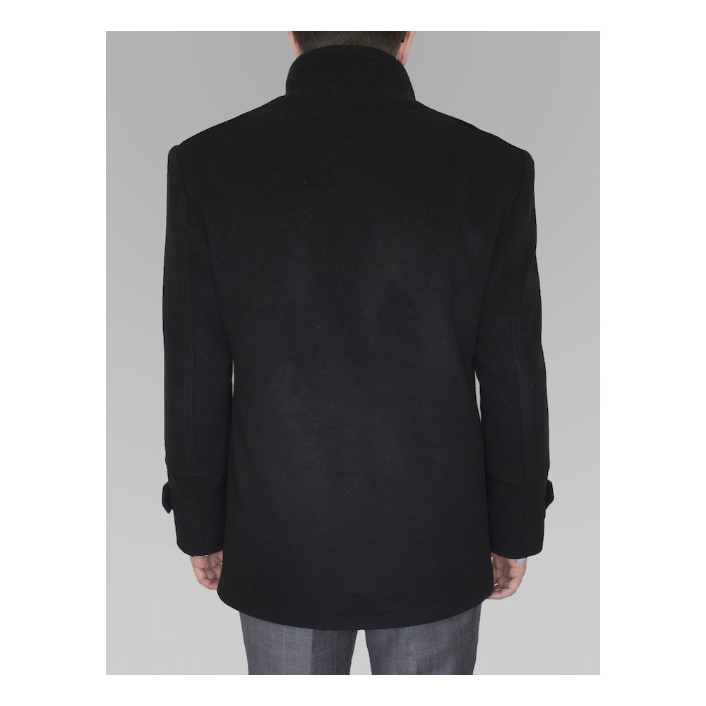 Black cashmere coat view 2