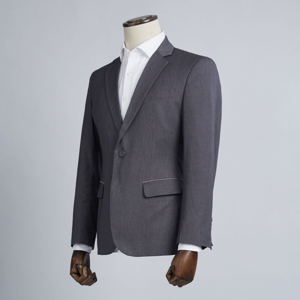 Grey Pinstripe Suit view 2